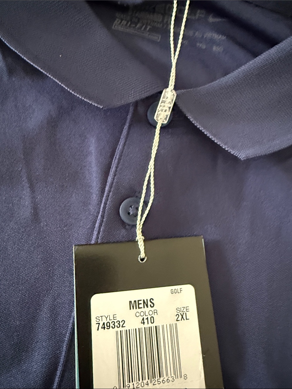 NWT Nike Golf Men’s Navy Short-Sleeve Dri-FIT Polo! Size 2XL - Picture 2 of 7